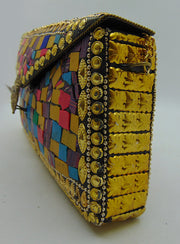 Rectangle shape hinge Mosaic Clutch Bag