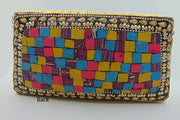 Rectangle shape hinge Mosaic Clutch Bag