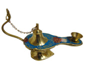Enamel Color Brass Aladdin Chirag Oil Lamp