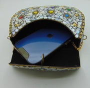 seashell dot Mosaic metal stud clutch bags