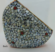 Heart design sea shell Multi Mosaic clutch bags