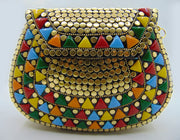 Metal Stud Resin clutch party sling bag