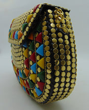 Metal Stud Resin clutch party sling bag