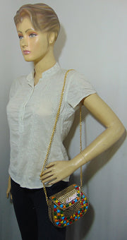 Metal Stud Resin clutch party sling bag