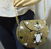 Metal Stud Resin clutch party sling bag