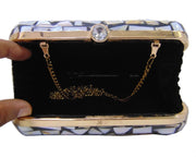 Rectangle Metal frame Metal Handbag Mother of Pearl Clutch Bag