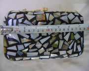 Rectangle Metal frame Metal Handbag Mother of Pearl Clutch Bag