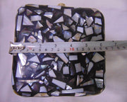 Square Metal frame Metal Handbag Mother of Pearl Clutch Bag