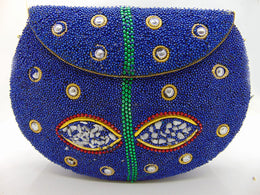 Blue Gravel stone mosaic Clutch Bag