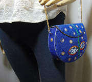 Blue Gravel stone mosaic Clutch Bag