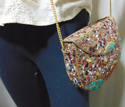 Cut Stone mosaic metal bag Stone Clutch