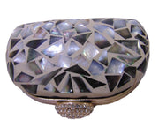 Box clutch Mother of pearl purse bag  women MOP bag