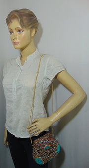 Cut Stone mosaic metal bag Stone Clutch