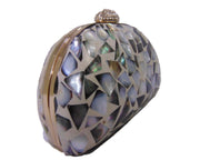 Box clutch Mother of pearl purse bag  women MOP bag