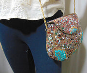Cut Stone mosaic metal bag Stone Clutch