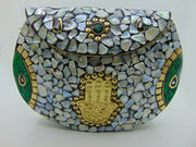 Seashell Mosaic fatima hand metal bag