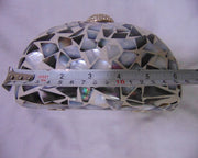 Box clutch Mother of pearl purse bag  women MOP bag