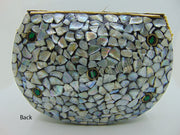 Seashell Mosaic fatima hand metal bag