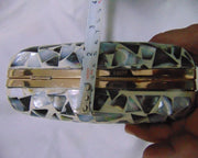 Box clutch Mother of pearl purse bag  women MOP bag