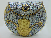 Seashell Mosaic fatima hand metal bag