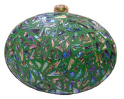 oval Box clutch Vintage Mother of Pearl Handbag