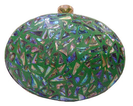 oval Box clutch Vintage Mother of Pearl Handbag