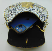Seashell Mosaic fatima hand metal bag