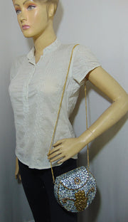 Seashell Mosaic fatima hand metal bag