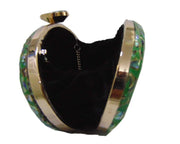 oval Box clutch Vintage Mother of Pearl Handbag