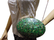 oval Box clutch Vintage Mother of Pearl Handbag