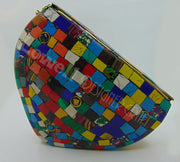 Multicolor Mosaic fatima hand metal bag