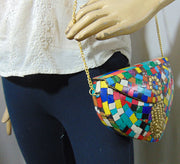 Multicolor Mosaic fatima hand metal bag