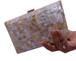 Mother Of Pearl slim frame Compact Evening Bag