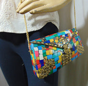 Multicolor Mosaic metal bag