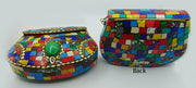 Multicolor Mosaic stone metal bag