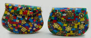 Multicolor Mosaic stone metal bag