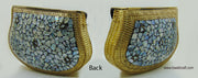 Golden shell nacre stone mosaic bag