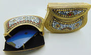 Golden shell nacre stone mosaic bag