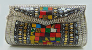 Golden shell nacre stone mosaic bag