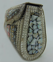 Golden shell nacre stone mosaic bag