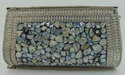 Golden shell nacre stone mosaic bag