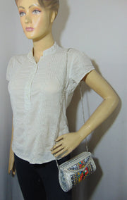 Golden shell nacre stone mosaic bag