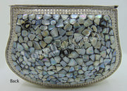 Golden shell nacre stone mosaic bag