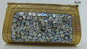 Golden shell nacre stone mosaic bag