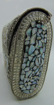 Golden silver shell nacre stone mosaic bag
