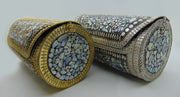 Cylinder Round Stone Metal bag clutch