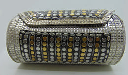 Cylinder Round Metal stud bag clutch