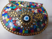 Multicolor Evil Eye Mosaic Clutch Bag
