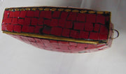Women feg sui evil eye stone Mosaic Metal Bag