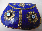 Women feg sui evil eye stone Mosaic Metal Bag